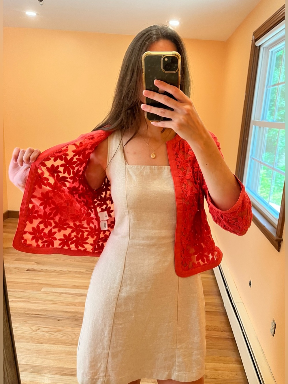 Anne Klein Floral Lace Mesh Cardigan